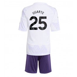 Manchester United Manuel Ugarte #25 Uit tenue Kids 2025-26 Korte Mouw (+ Korte broeken)